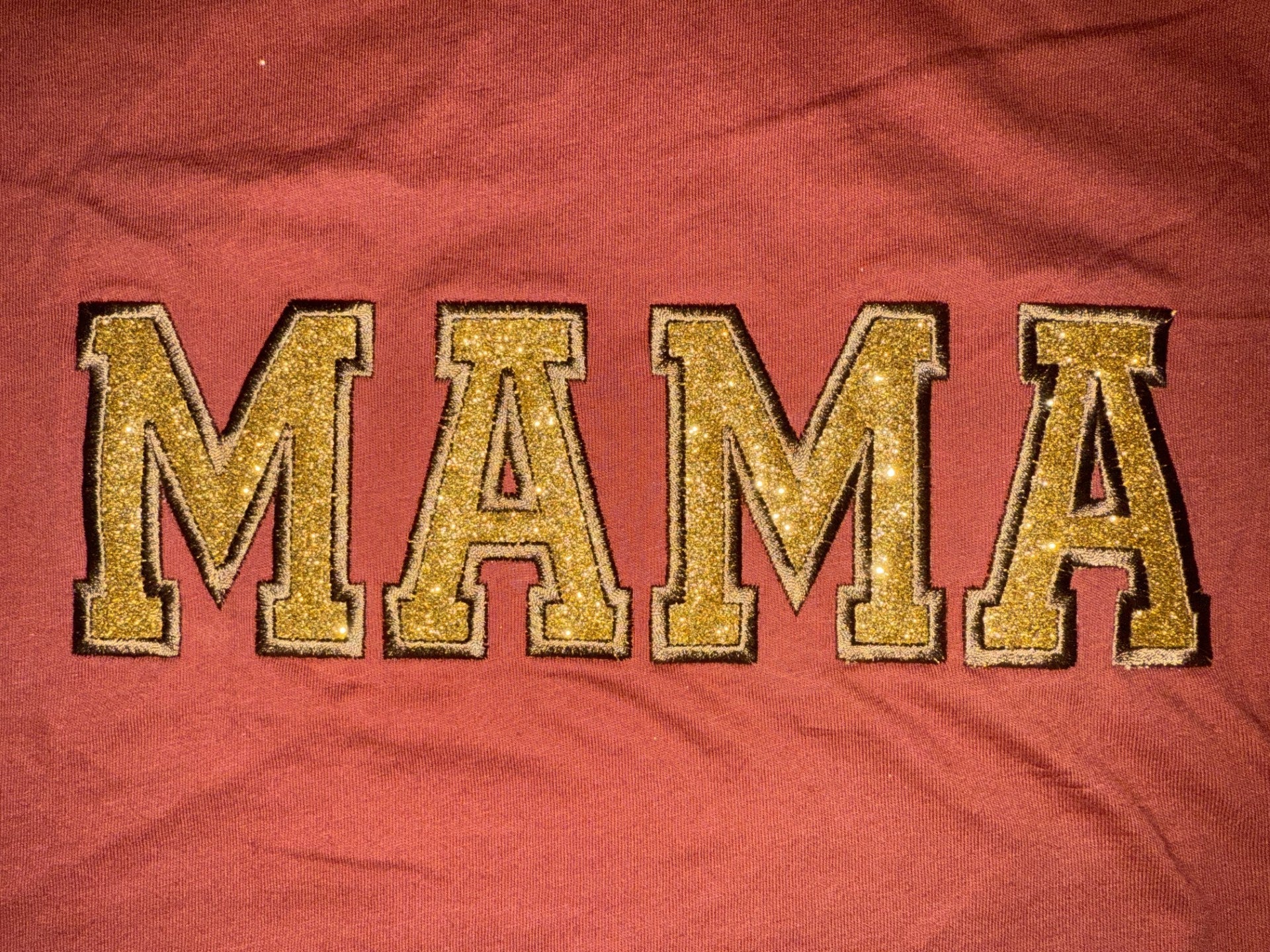 Gold glitter "MAMA" shirt